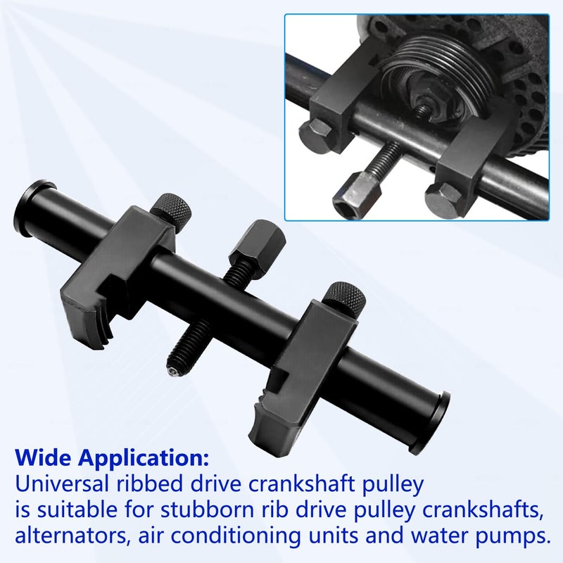 ZKTOOL Universal Ribbed Drive Crankshaft Pulley Puller, Kit for Pulley Size from 35mm-160mm in Diameter,Kit for V-Ribbed Belt Pulleys On Crankshafts,Alternators, Air Conditioning Units,Water Pumps. - Image 4